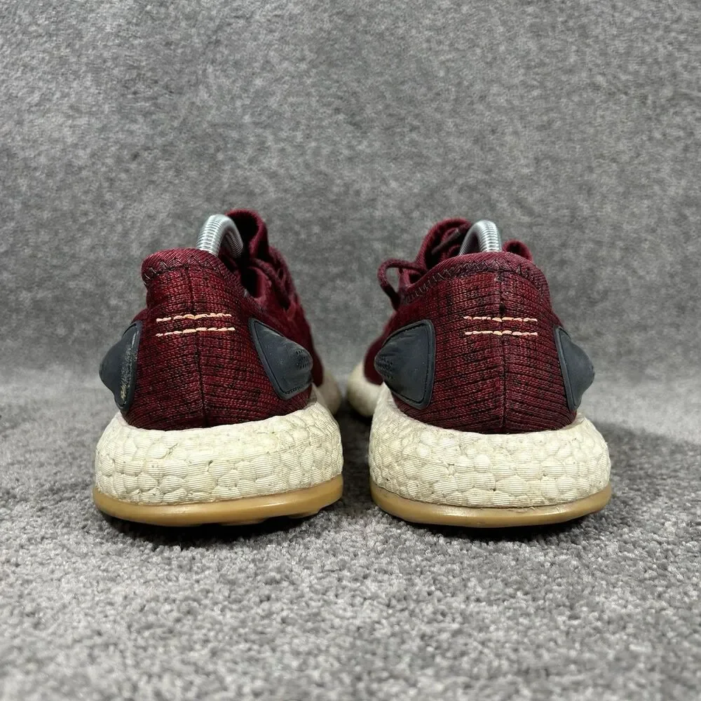Adidas PureBoost BA8895 Mens Size 10.5 Burgundy Red Athletic Running Shoes Used